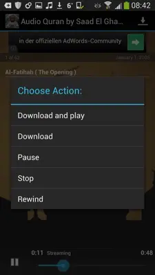 Audio Quran by Saad El Ghamidi android App screenshot 1